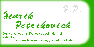 henrik petrikovich business card